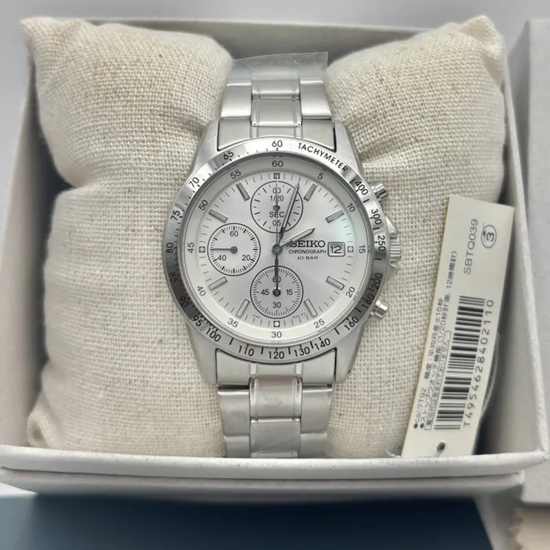 Seiko Spirit Chronograph Sporty White Dial Men's Watch- SBTQ039